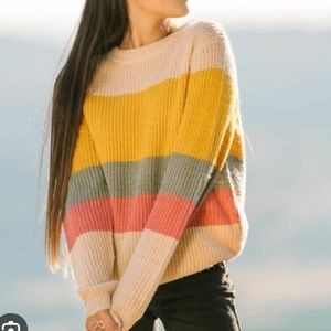 Roxy Striped Sweater Size S NWT